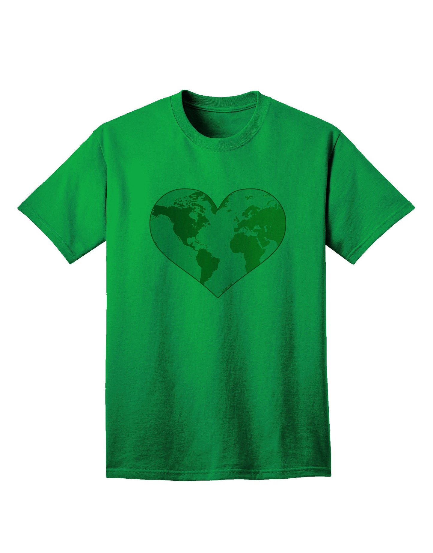 TooLoud World Globe Heart Adult T-Shirt-Mens T-Shirt-TooLoud-Kelly-Green-Small-Davson Sales