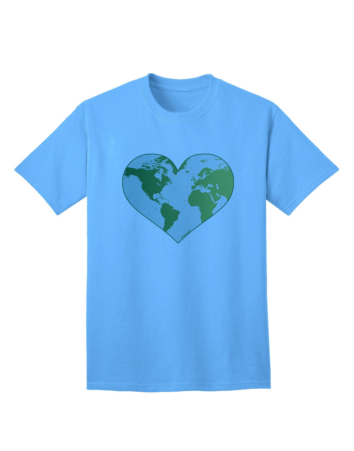 TooLoud World Globe Heart Adult T-Shirt-Mens T-Shirt-TooLoud-Aquatic-Blue-Small-Davson Sales