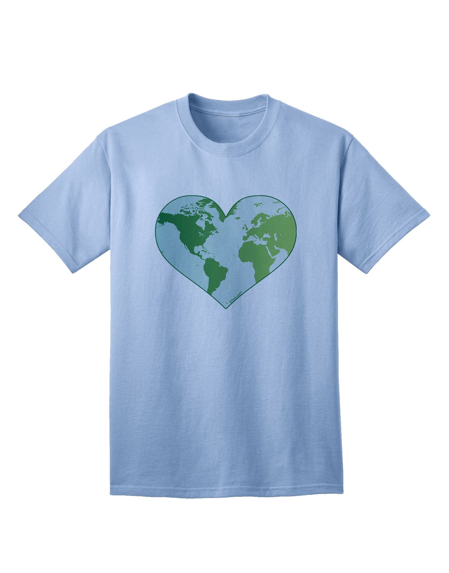 TooLoud World Globe Heart Adult T-Shirt-Mens T-Shirt-TooLoud-Light-Blue-Small-Davson Sales