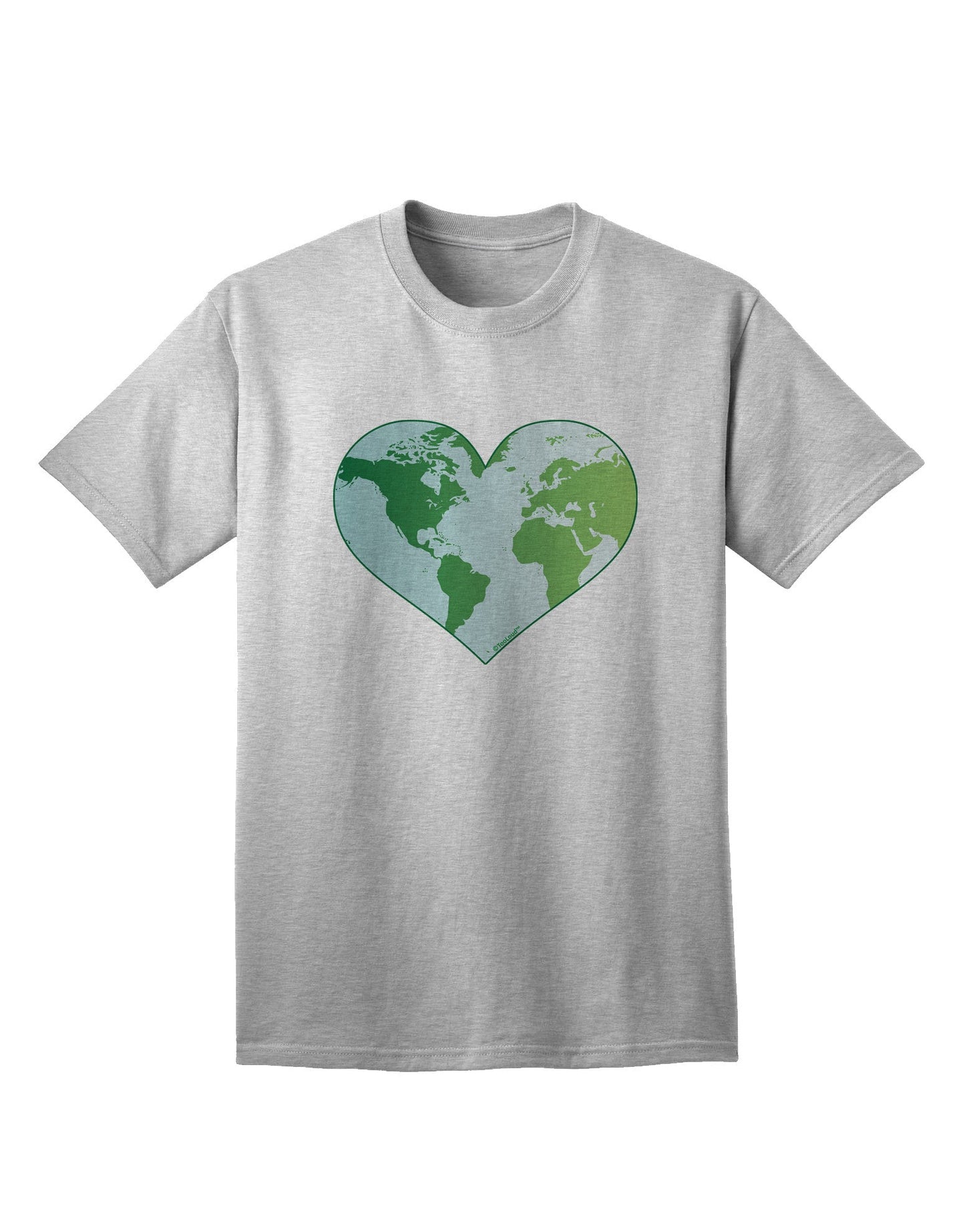 TooLoud World Globe Heart Adult T-Shirt-Mens T-Shirt-TooLoud-AshGray-Small-Davson Sales