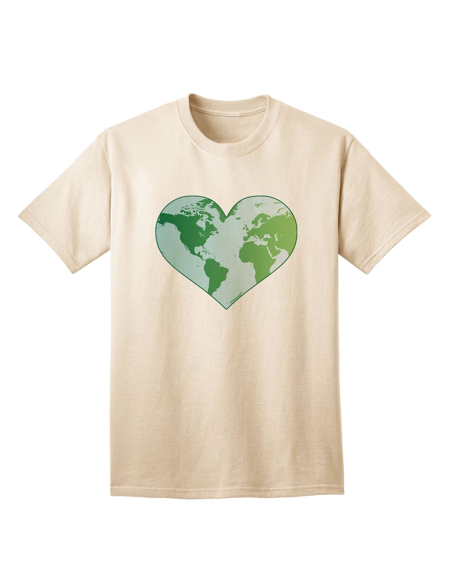 TooLoud World Globe Heart Adult T-Shirt-Mens T-Shirt-TooLoud-Natural-Small-Davson Sales