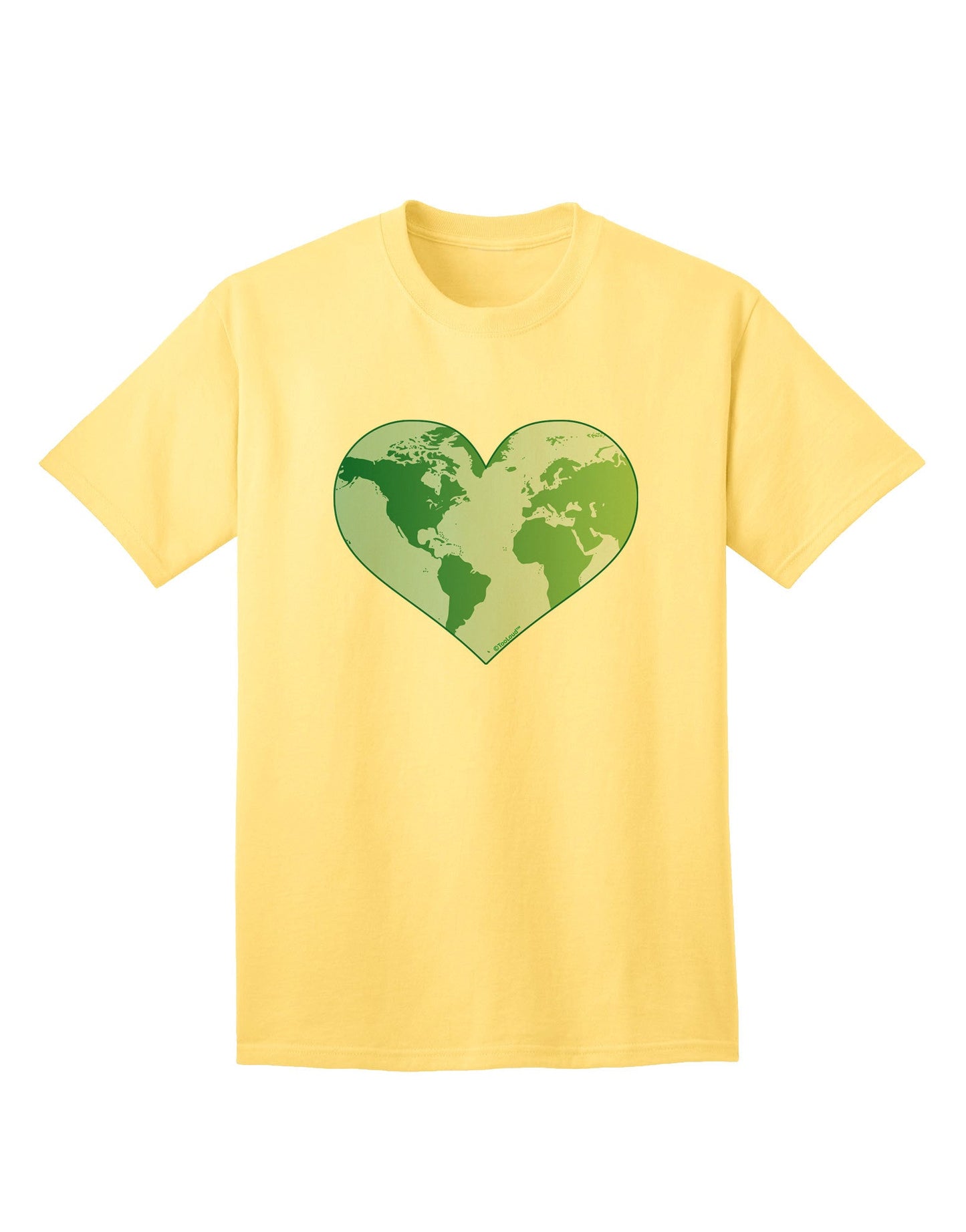 TooLoud World Globe Heart Adult T-Shirt-Mens T-Shirt-TooLoud-Yellow-Small-Davson Sales