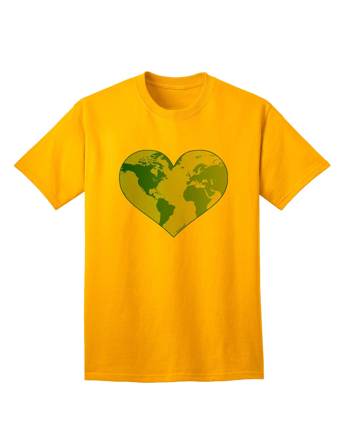 TooLoud World Globe Heart Adult T-Shirt-Mens T-Shirt-TooLoud-Gold-Small-Davson Sales