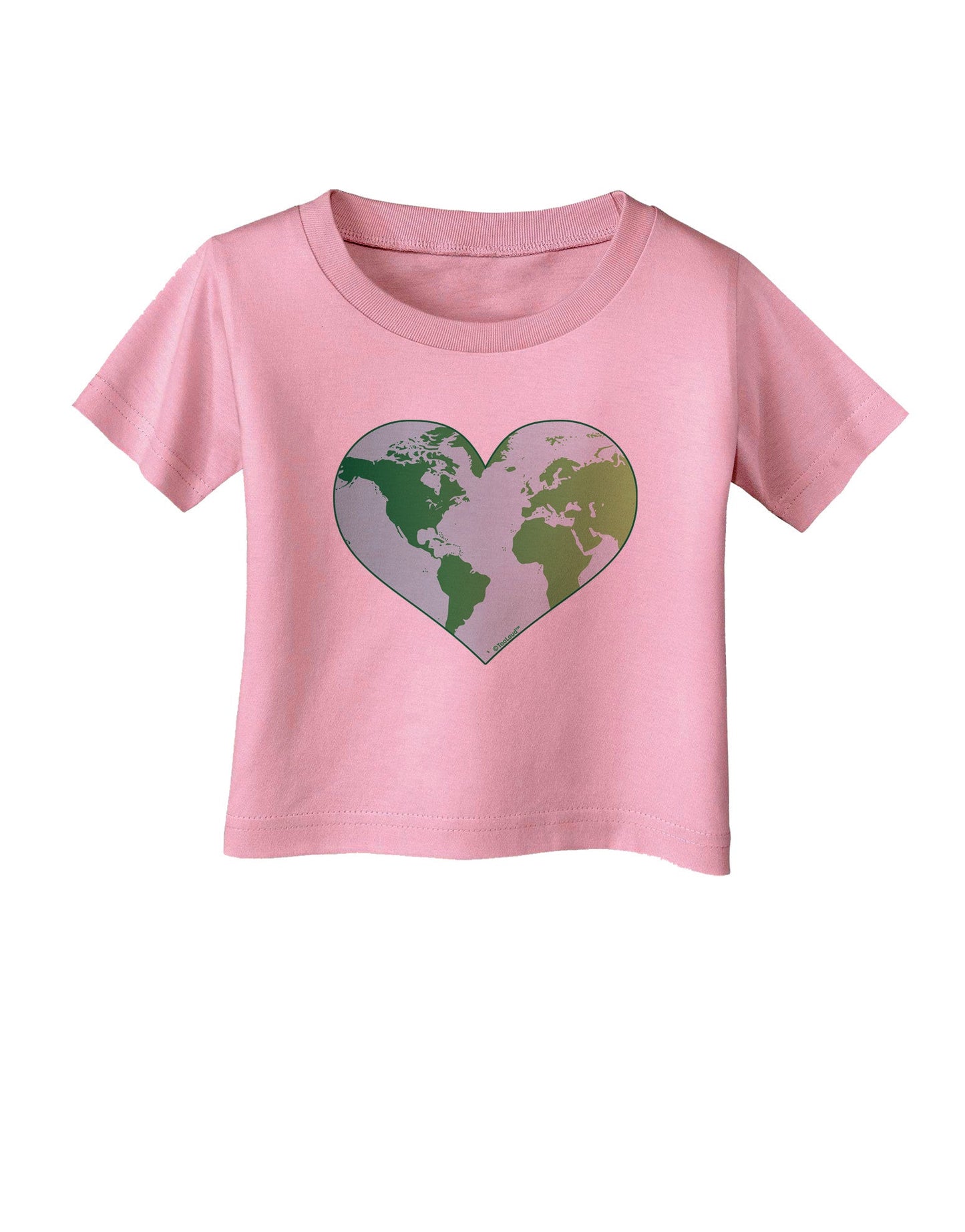 TooLoud World Globe Heart Infant T-Shirt-Infant T-Shirt-TooLoud-Candy-Pink-06-Months-Davson Sales
