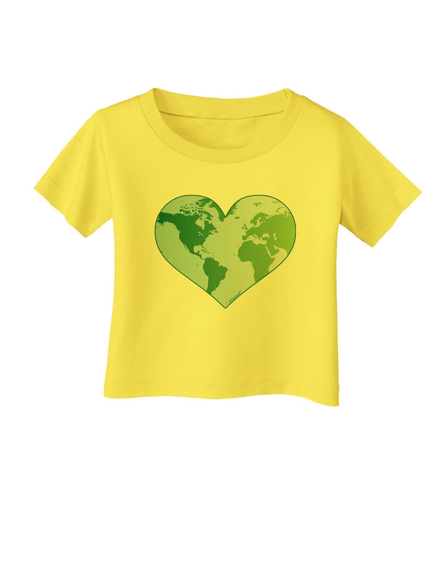 TooLoud World Globe Heart Infant T-Shirt-Infant T-Shirt-TooLoud-Yellow-06-Months-Davson Sales