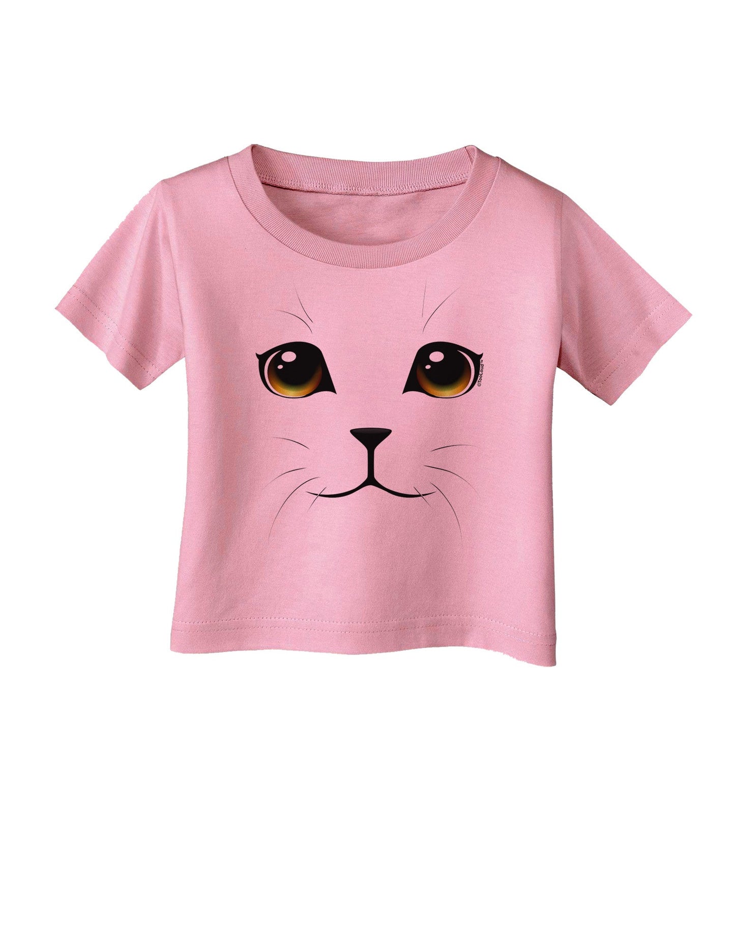 TooLoud Yellow Amber-Eyed Cute Cat Face Infant T-Shirt-Infant T-Shirt-TooLoud-Candy-Pink-06-Months-Davson Sales