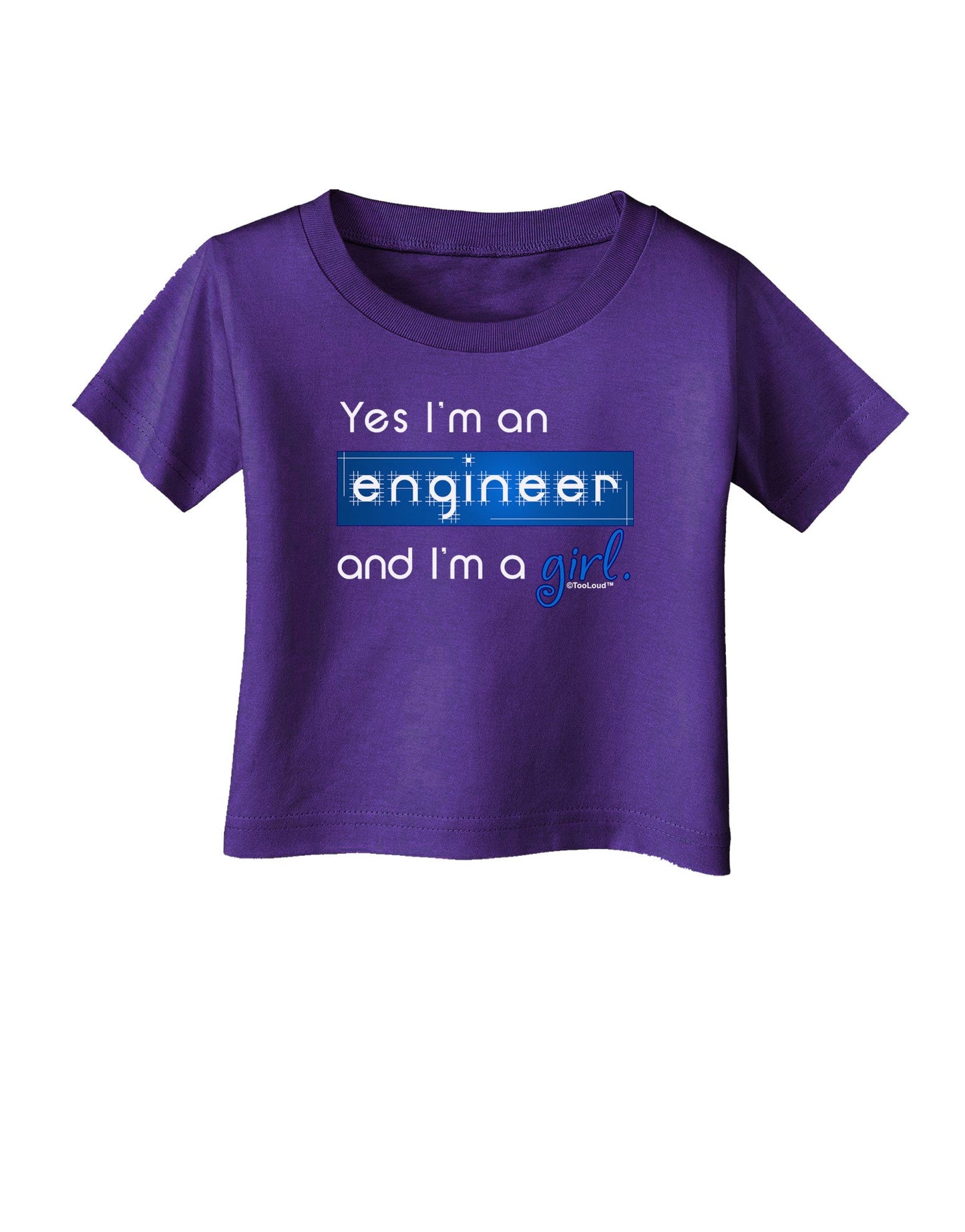 TooLoud Yes I am a Engineer Girl Infant T-Shirt Dark-Infant T-Shirt-TooLoud-Purple-06-Months-Davson Sales