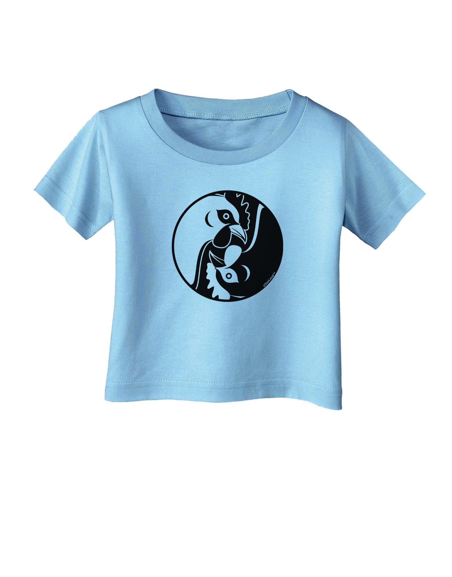 TooLoud Yin Yang Chicken Infant T-Shirt-Infant T-Shirt-TooLoud-Aquatic-Blue-06-Months-Davson Sales