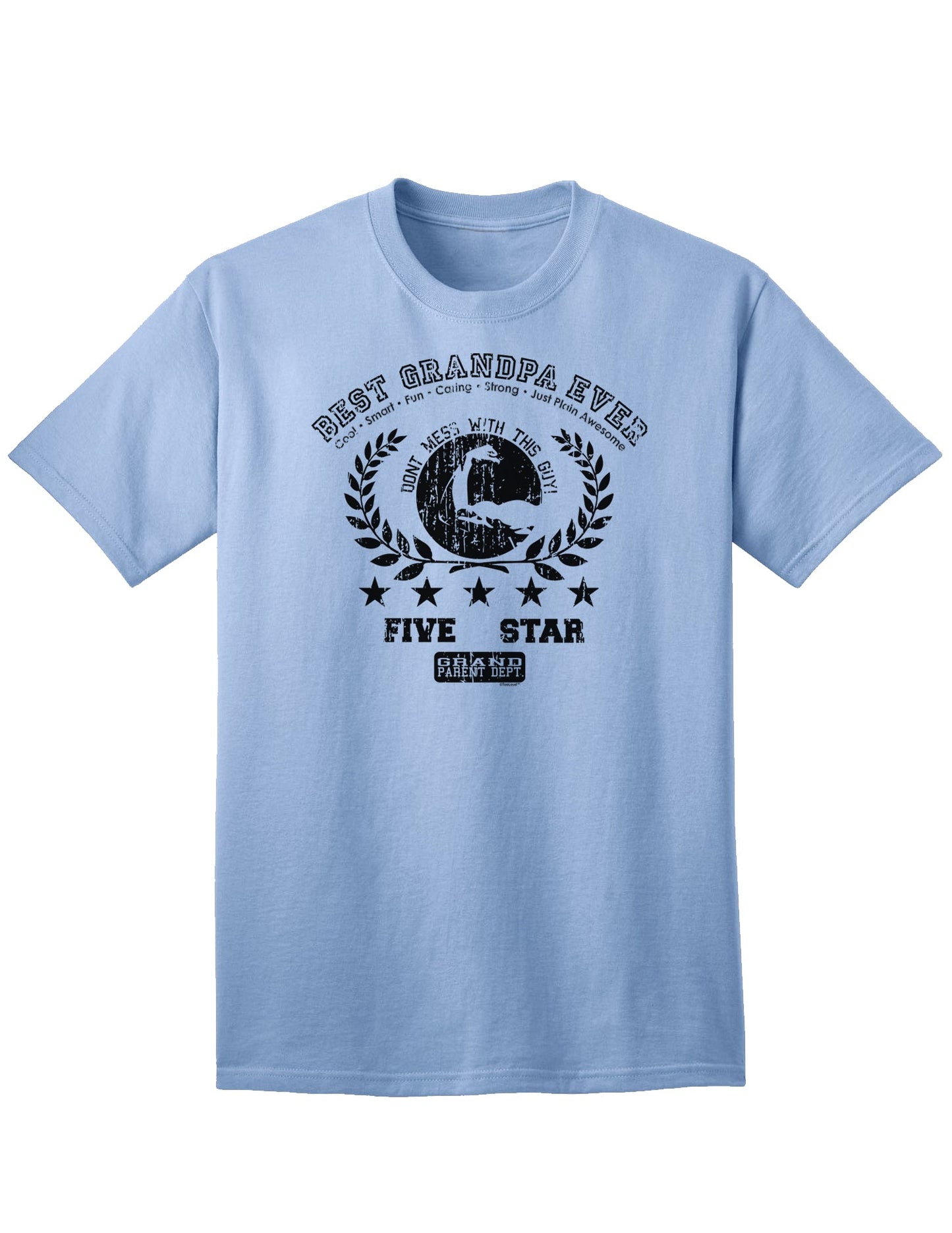 Top-rated Distressed Collegiate Adult T-Shirt - Ideal Gift for Grandfathers-Mens T-shirts-TooLoud-Light-Blue-Small-Davson Sales