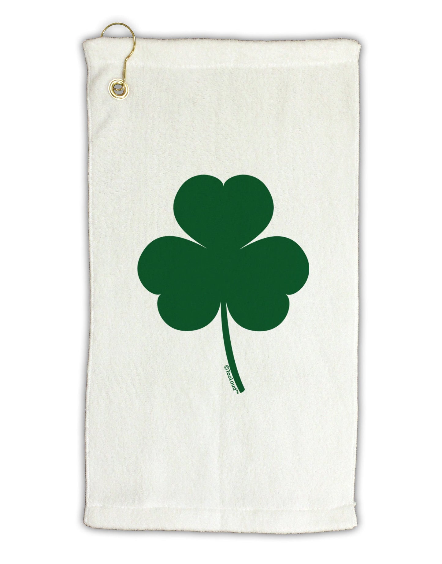 Traditional Irish Shamrock Micro Terry Gromet Golf Towel 11"x19-Golf Towel-TooLoud-White-Davson Sales