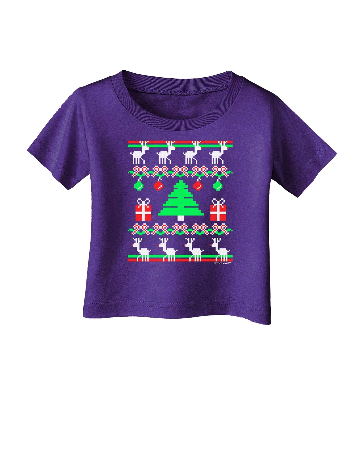 Tree with Gifts Ugly Christmas Sweater Infant T-Shirt Dark-Infant T-Shirt-TooLoud-Purple-06-Months-Davson Sales