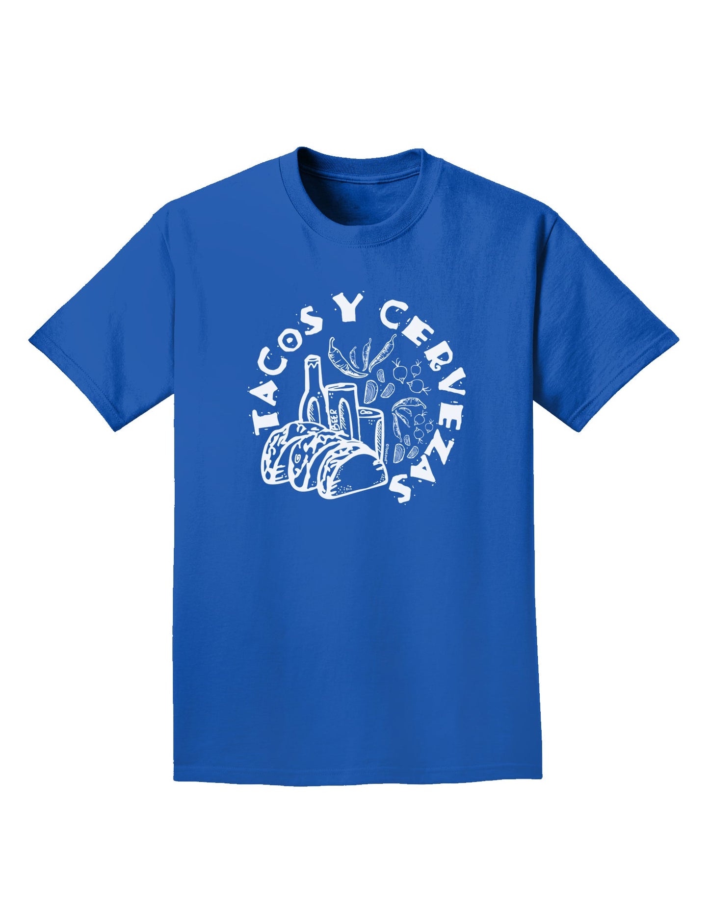Trendy and Stylish Tacos Y Cervezas Adult T-Shirt for Fashion-forward Individuals-Mens T-shirts-TooLoud-Royal-Blue-Small-Davson Sales