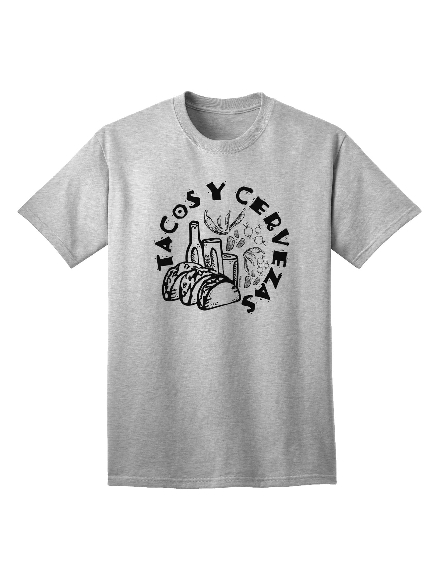 Trendy and Stylish Tacos Y Cervezas Adult T-Shirt for Fashion-forward Individuals-Mens T-shirts-TooLoud-AshGray-Small-Davson Sales