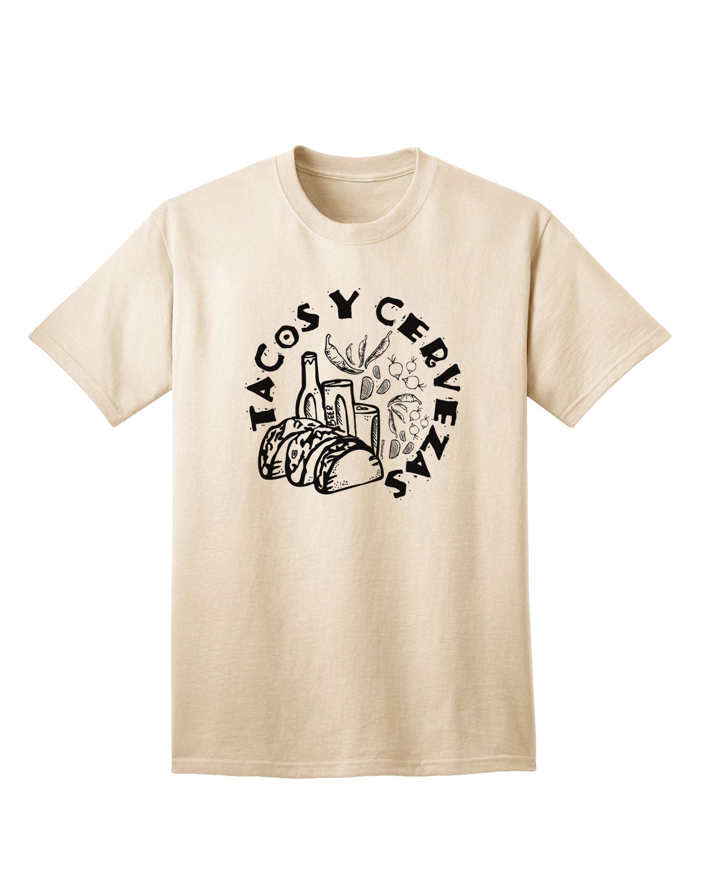 Trendy and Stylish Tacos Y Cervezas Adult T-Shirt for Fashion-forward Individuals-Mens T-shirts-TooLoud-Natural-Small-Davson Sales