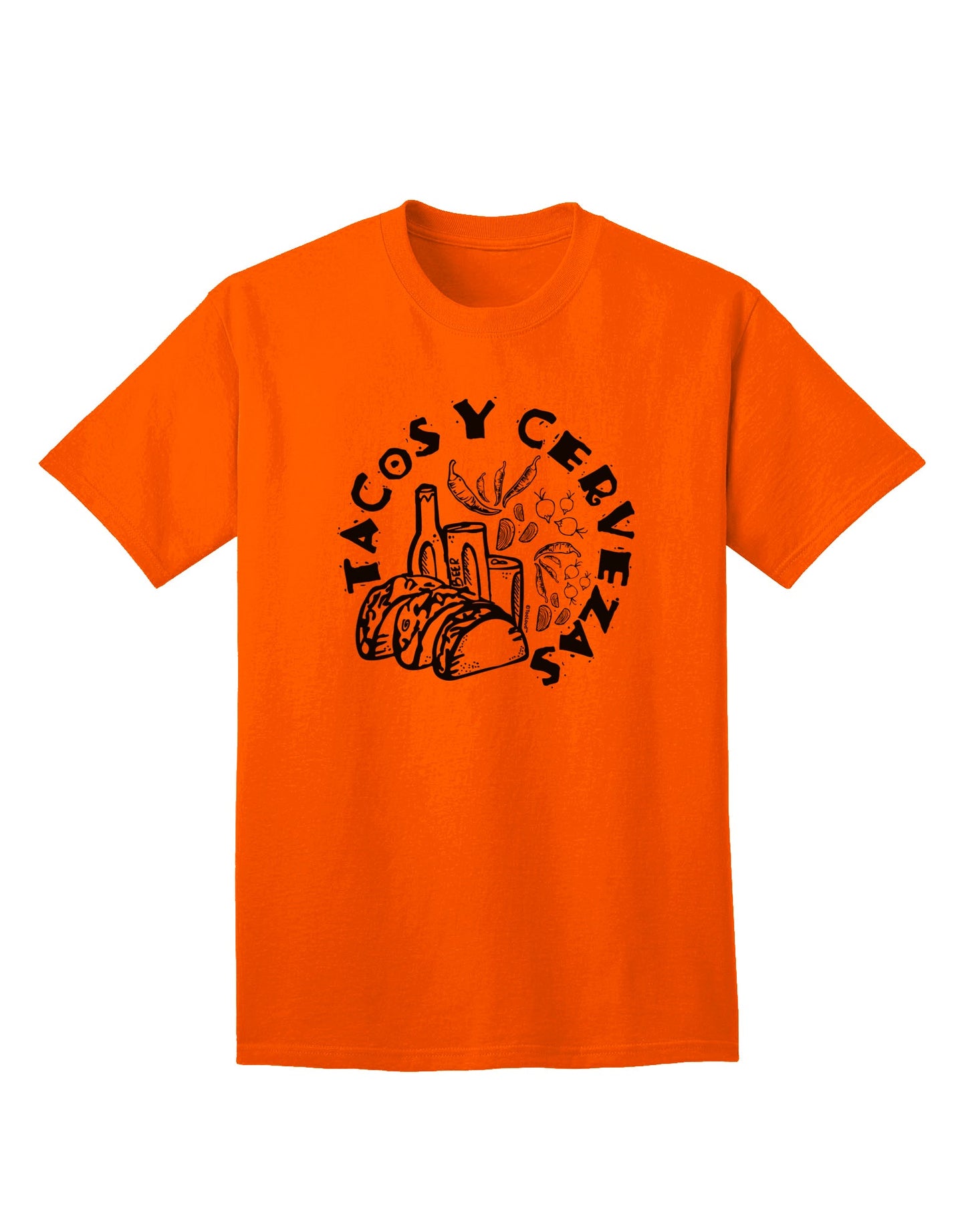 Trendy and Stylish Tacos Y Cervezas Adult T-Shirt for Fashion-forward Individuals-Mens T-shirts-TooLoud-Orange-Small-Davson Sales