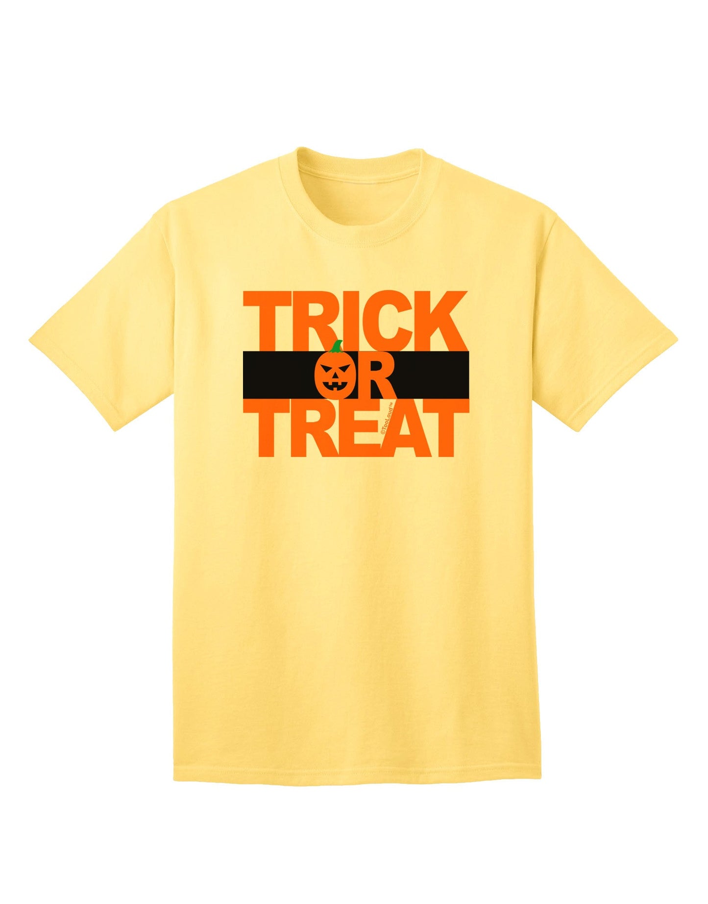 Trick or Treat Text Adult T-Shirt-Mens T-Shirt-TooLoud-Yellow-Small-Davson Sales