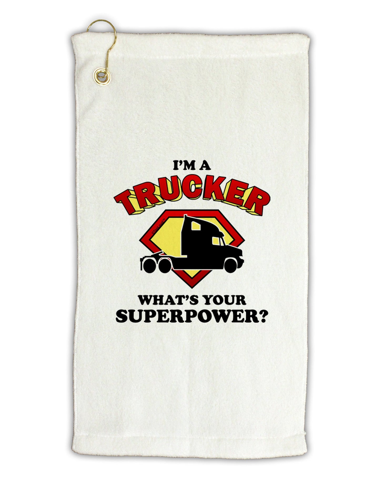 Trucker - Superpower Micro Terry Gromet Golf Towel 16 x 25 inch-Golf Towel-TooLoud-White-Davson Sales