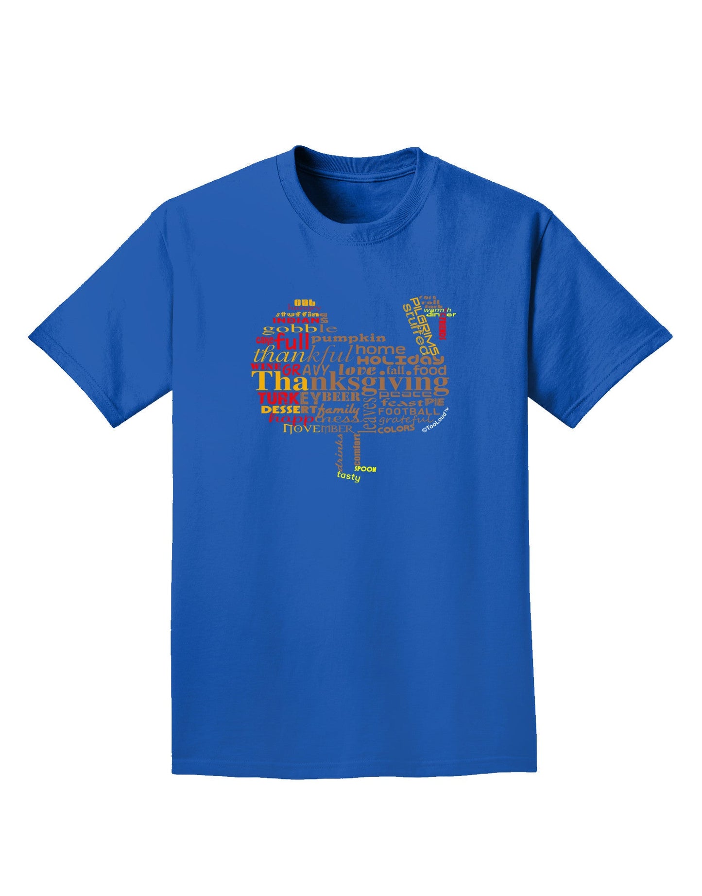 Turkey Typography Adult Dark T-Shirt-Mens T-Shirt-TooLoud-Royal-Blue-Small-Davson Sales