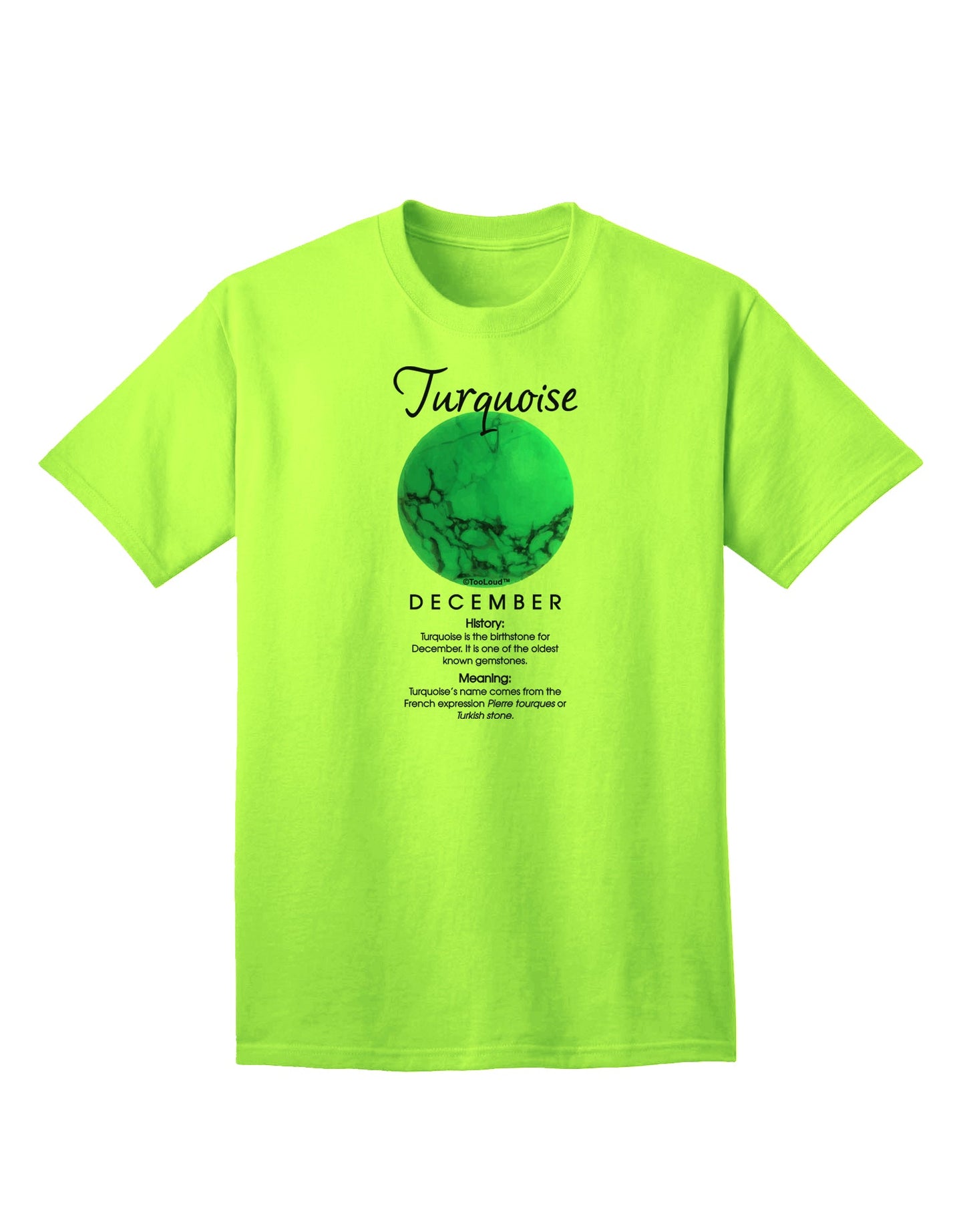 Turquoise Birthstone Adult T-Shirt - A Captivating Addition to Your Wardrobe by TooLoud-Mens T-shirts-TooLoud-Neon-Green-Small-Davson Sales