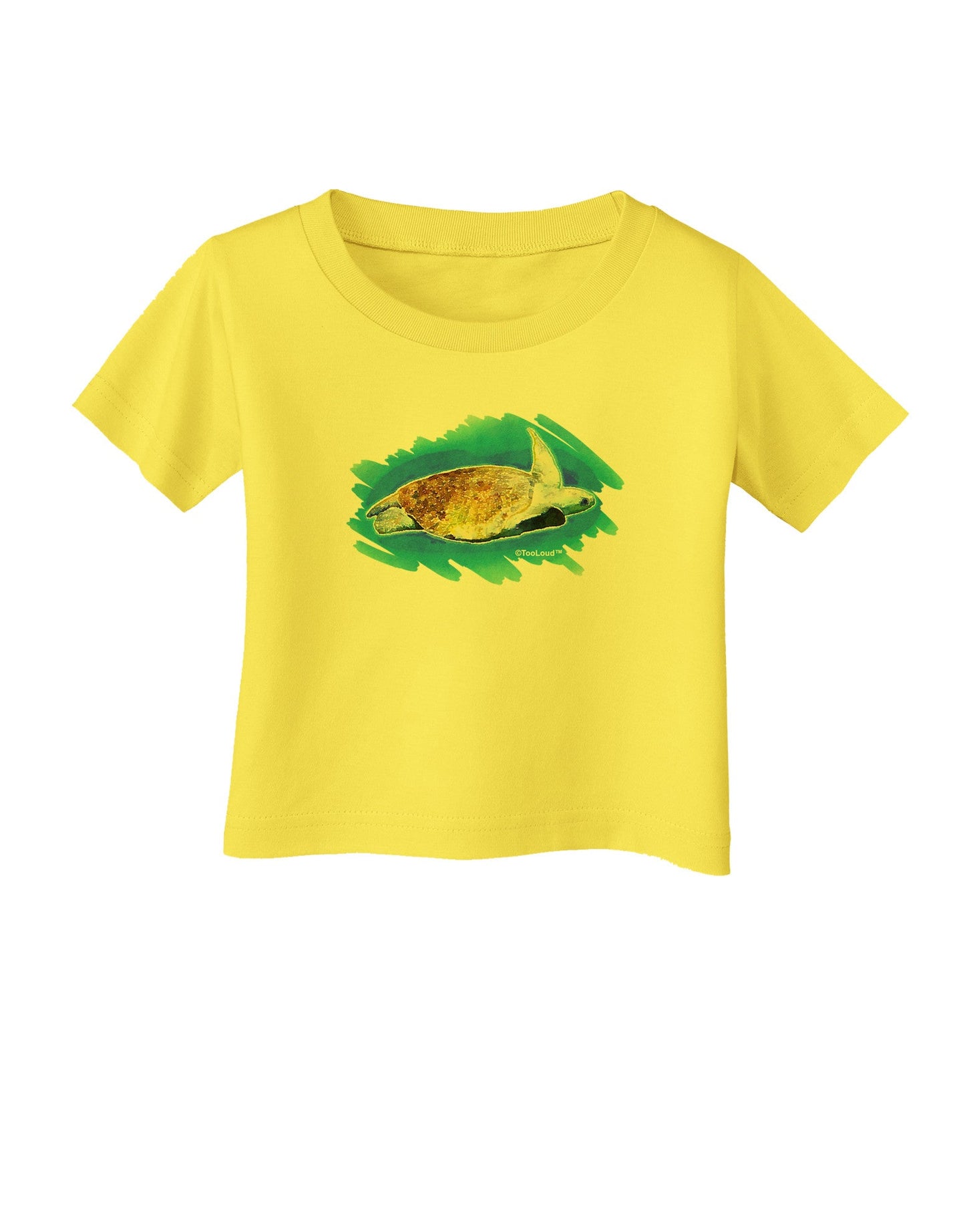 Turtle Watercolor Infant T-Shirt-Infant T-Shirt-TooLoud-Yellow-06-Months-Davson Sales
