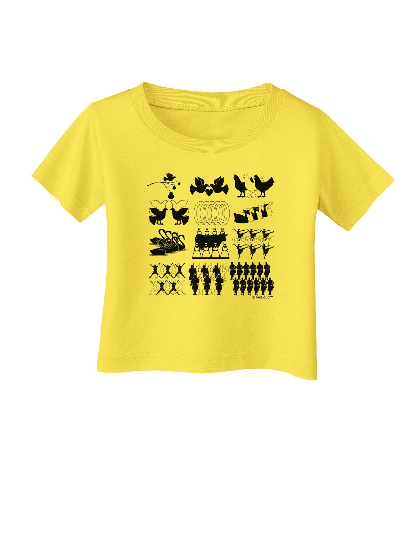 Twelve Days of Christmas Infant T-Shirt-Infant T-Shirt-TooLoud-Yellow-06-Months-Davson Sales