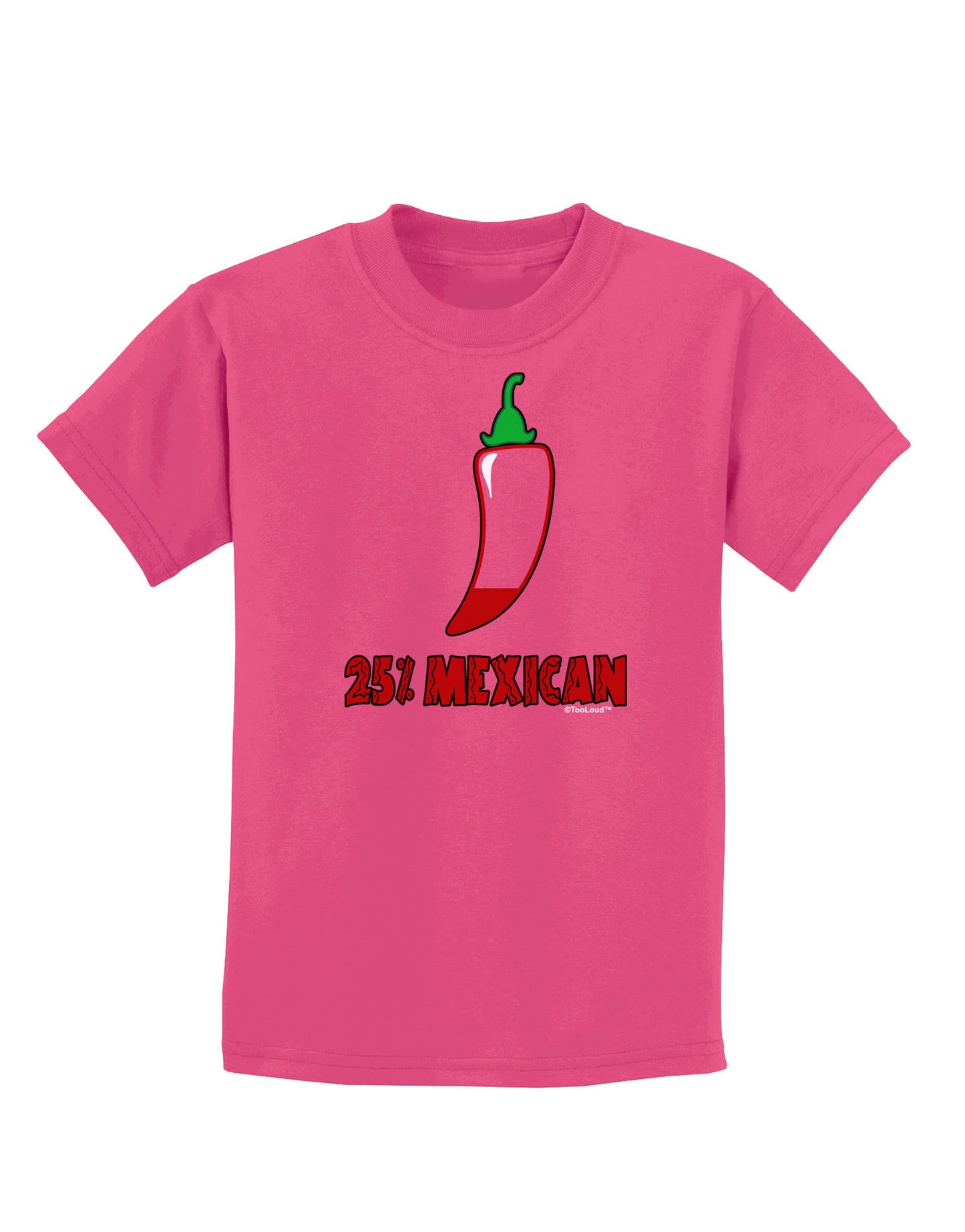 Twenty-Five Percent Mexican Childrens Dark T-Shirt-Childrens T-Shirt-TooLoud-Sangria-X-Small-Davson Sales