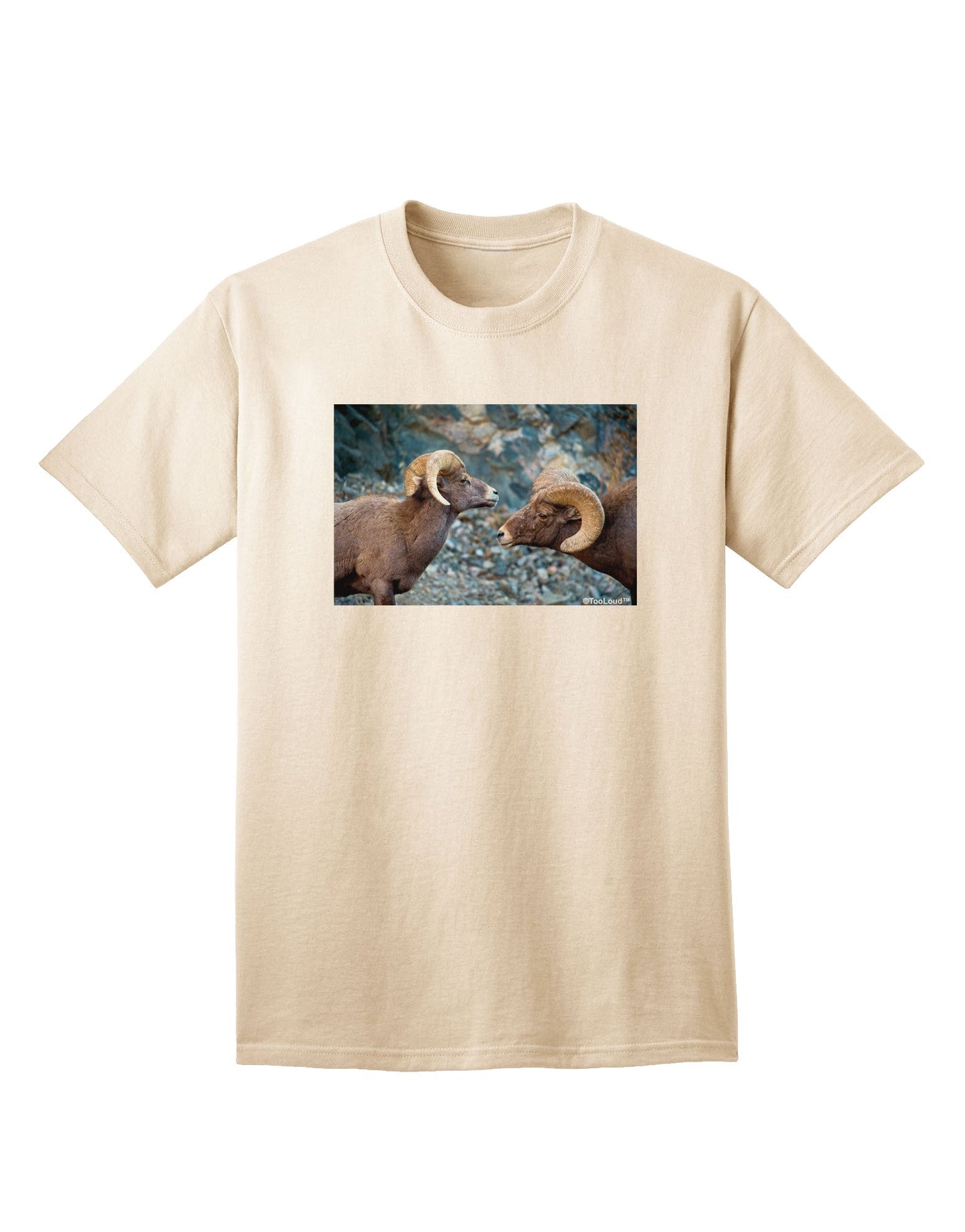Two Bighorn Rams Adult T-Shirt-Mens T-Shirt-TooLoud-Natural-Small-Davson Sales