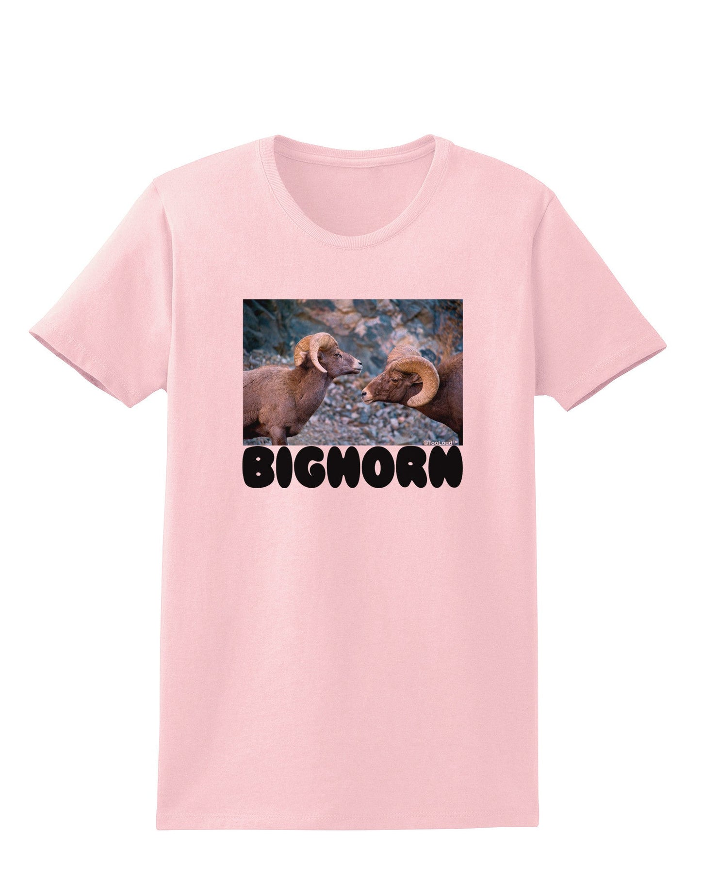 Two Bighorn Rams Text Womens T-Shirt-Womens T-Shirt-TooLoud-PalePink-X-Small-Davson Sales