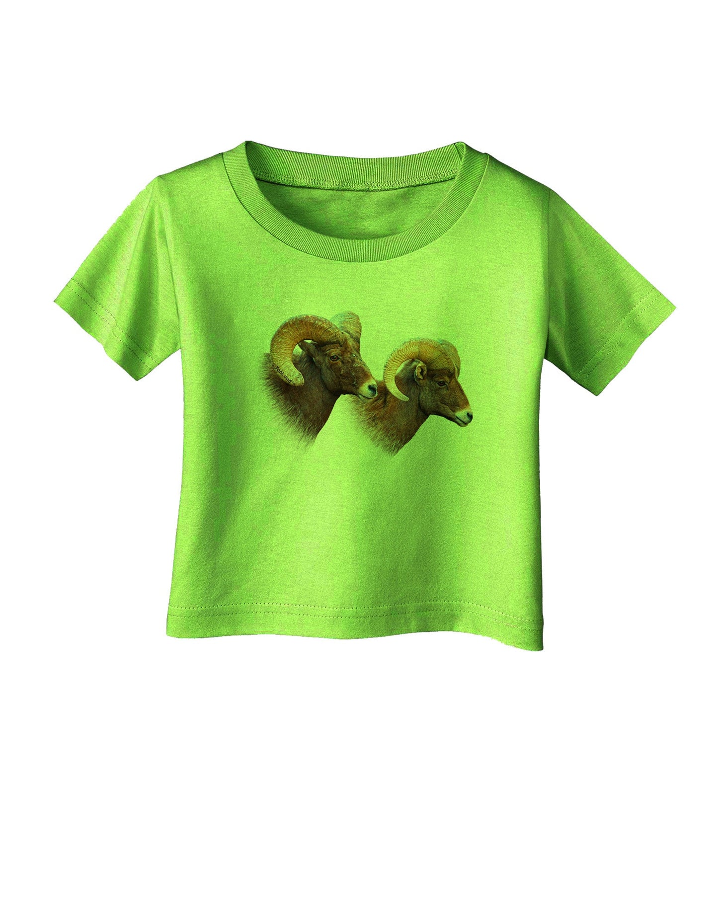 Two Majestic Bighorn Rams Infant T-Shirt-Infant T-Shirt-TooLoud-Lime-Green-06-Months-Davson Sales