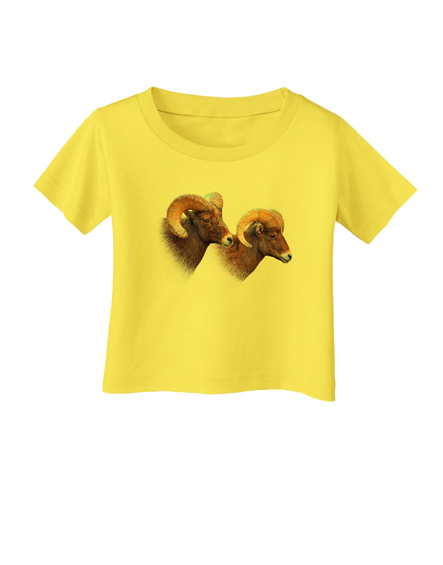 Two Majestic Bighorn Rams Infant T-Shirt-Infant T-Shirt-TooLoud-Yellow-06-Months-Davson Sales