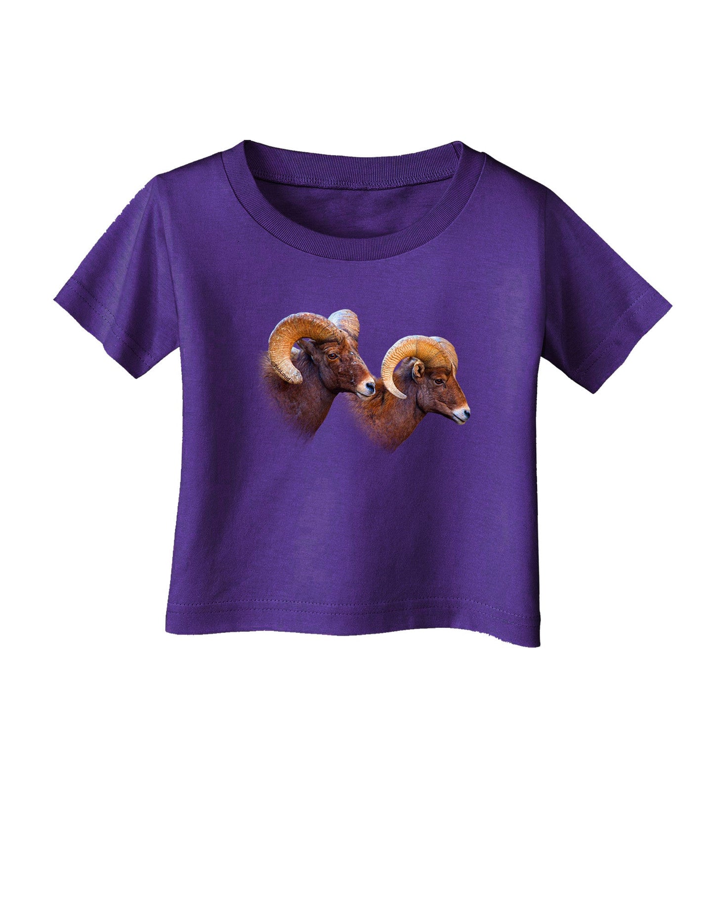 Two Majestic Bighorn Rams Infant T-Shirt Dark-Infant T-Shirt-TooLoud-Purple-06-Months-Davson Sales