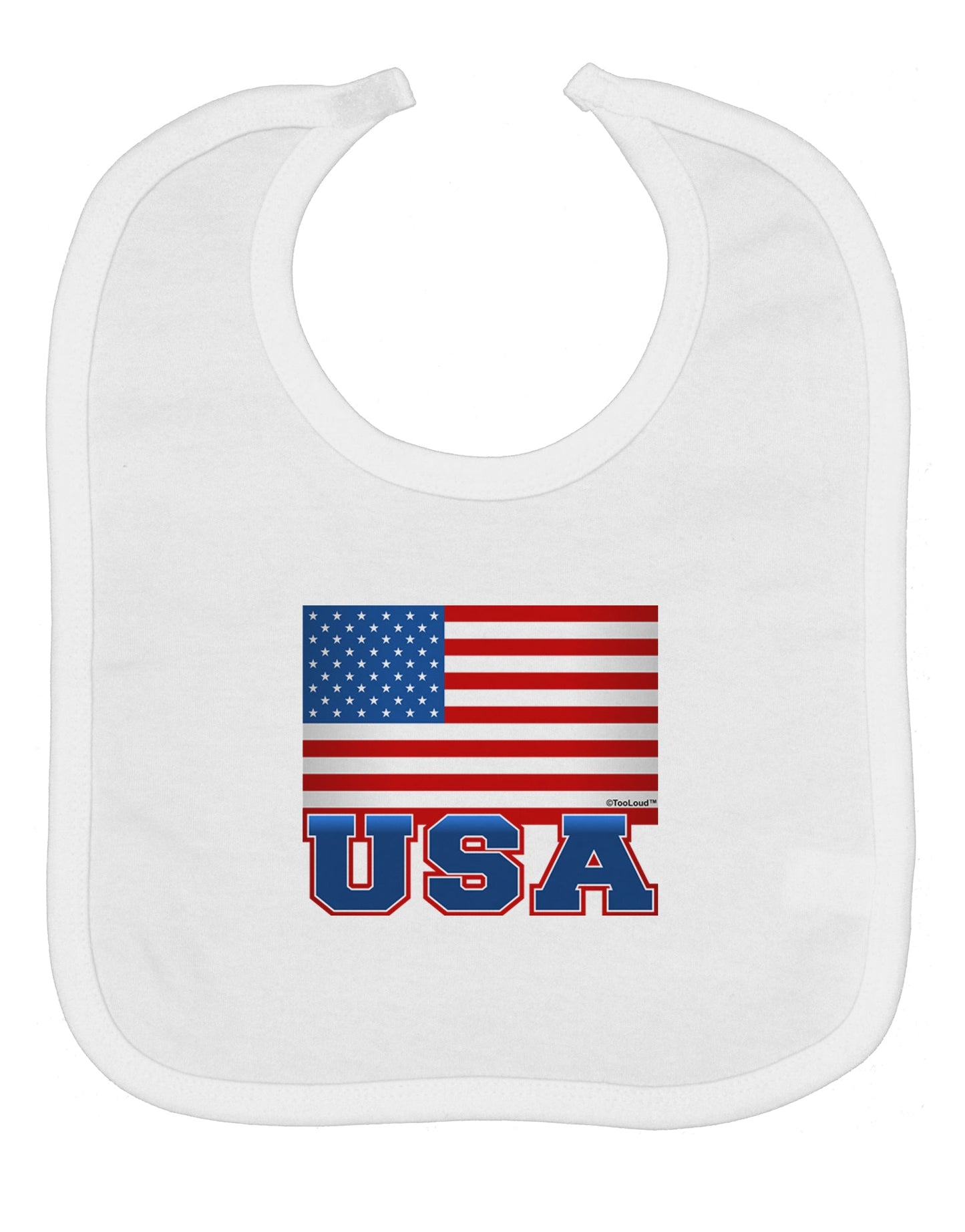 USA Flag Baby Bib by TooLoud