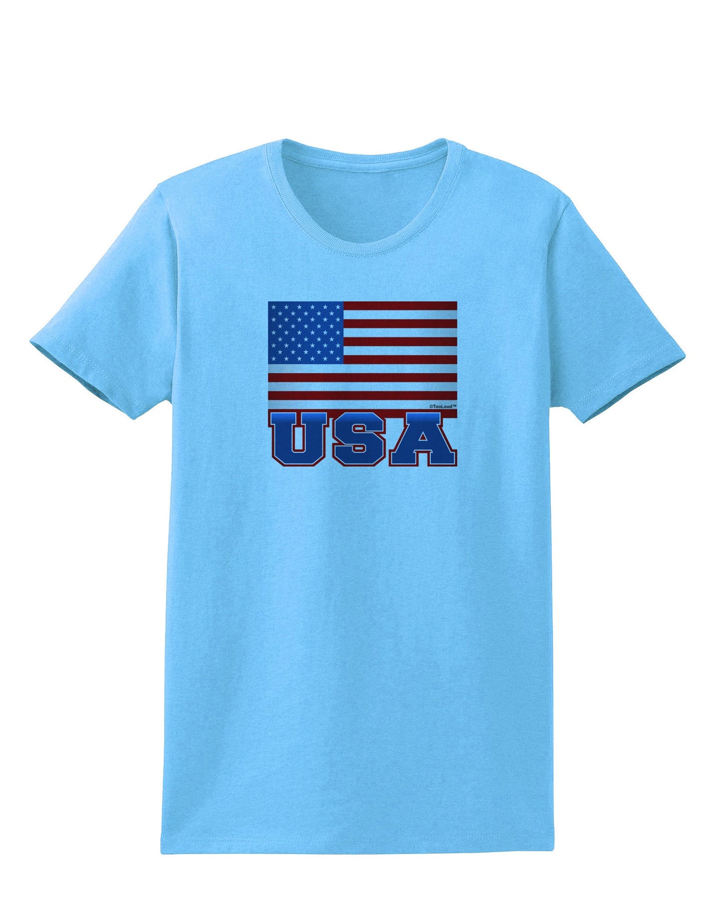 USA Flag Womens T-Shirt by TooLoud-Womens T-Shirt-TooLoud-Aquatic-Blue-X-Small-Davson Sales