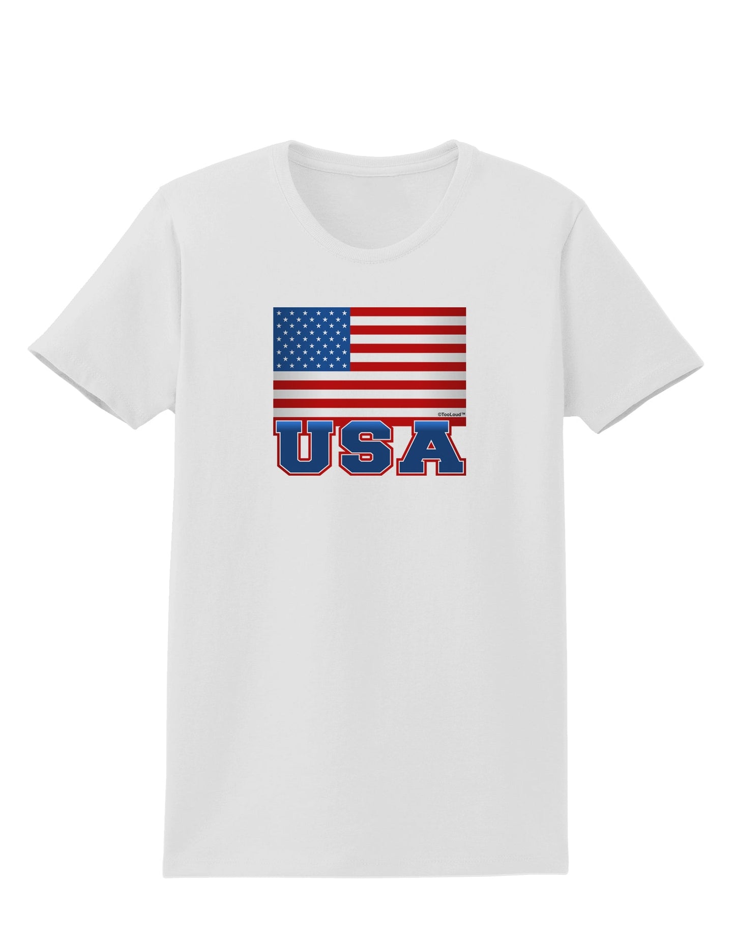 USA Flag Womens T-Shirt by TooLoud-Womens T-Shirt-TooLoud-White-X-Small-Davson Sales