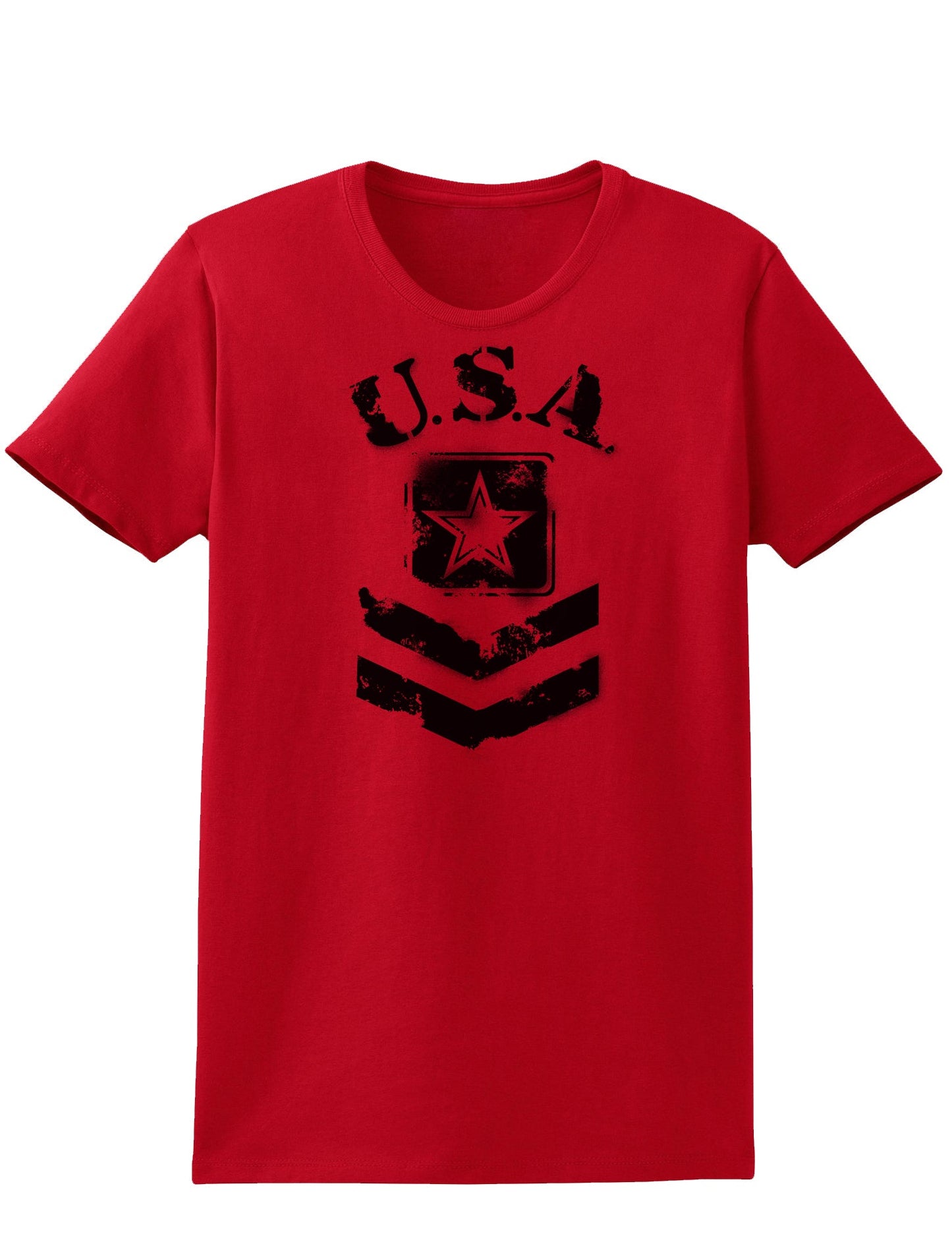 USA Military Army Stencil Logo Womens T-Shirt-Womens T-Shirt-TooLoud-Red-X-Small-Davson Sales