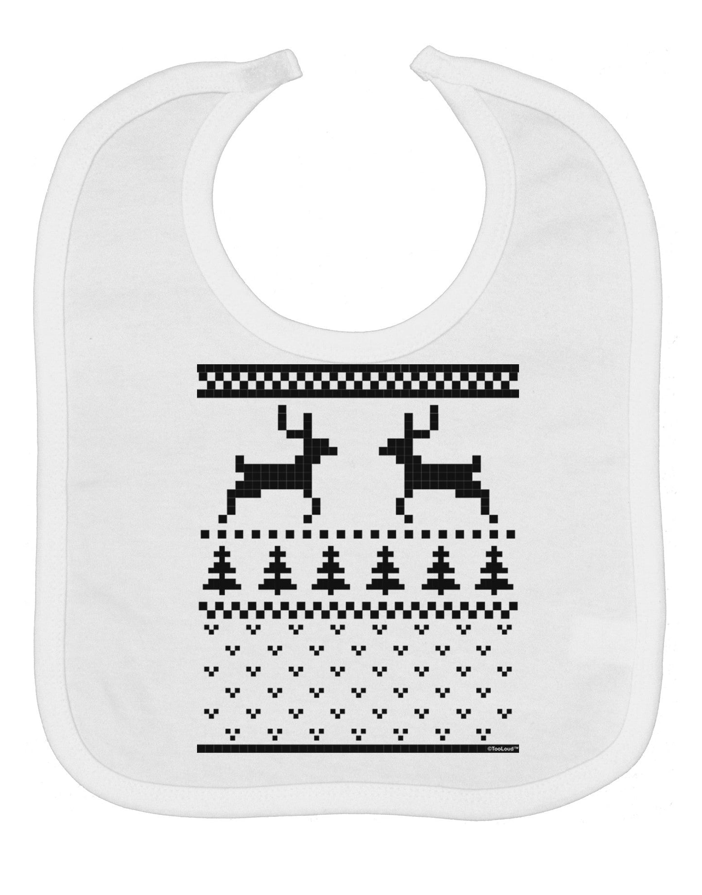 Ugly Christmas Sweater Reindeer Pattern Baby Bib
