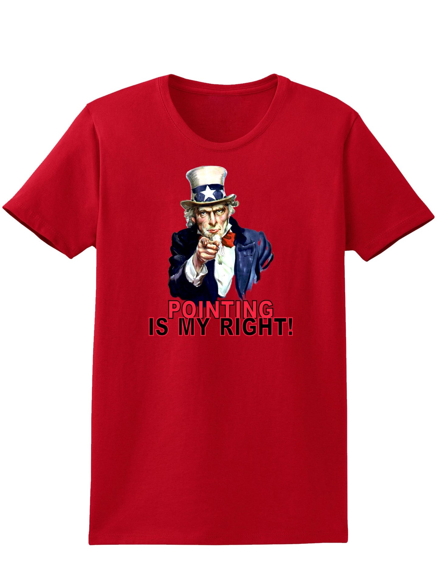 Uncle Sam Pointing is my Right Womens Dark T-Shirt-TooLoud-Red-X-Small-Davson Sales