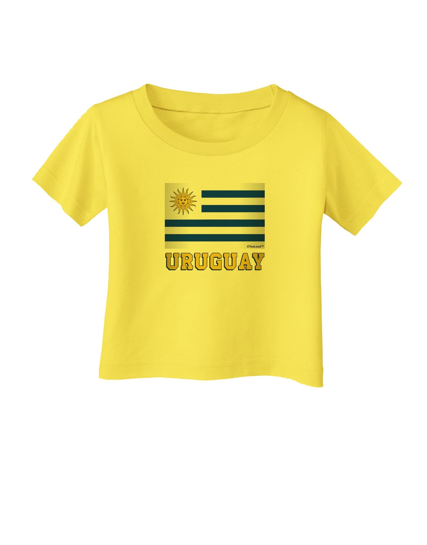 Uruguay Flag Infant T-Shirt-Infant T-Shirt-TooLoud-Yellow-06-Months-Davson Sales