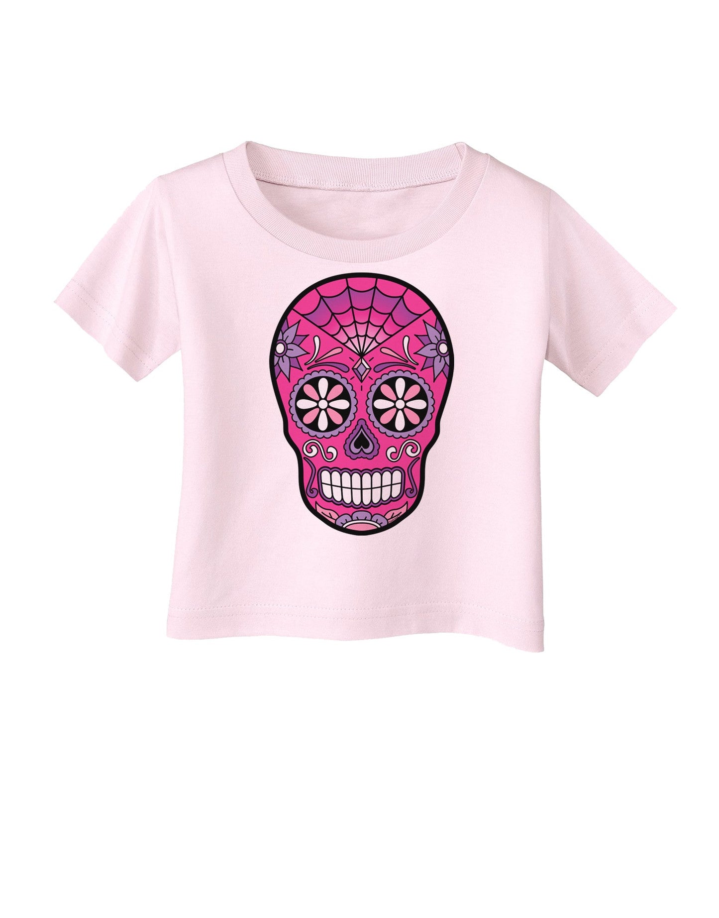 Version 4 Pink Day of the Dead Calavera Infant T-Shirt-Infant T-Shirt-TooLoud-Light-Pink-06-Months-Davson Sales