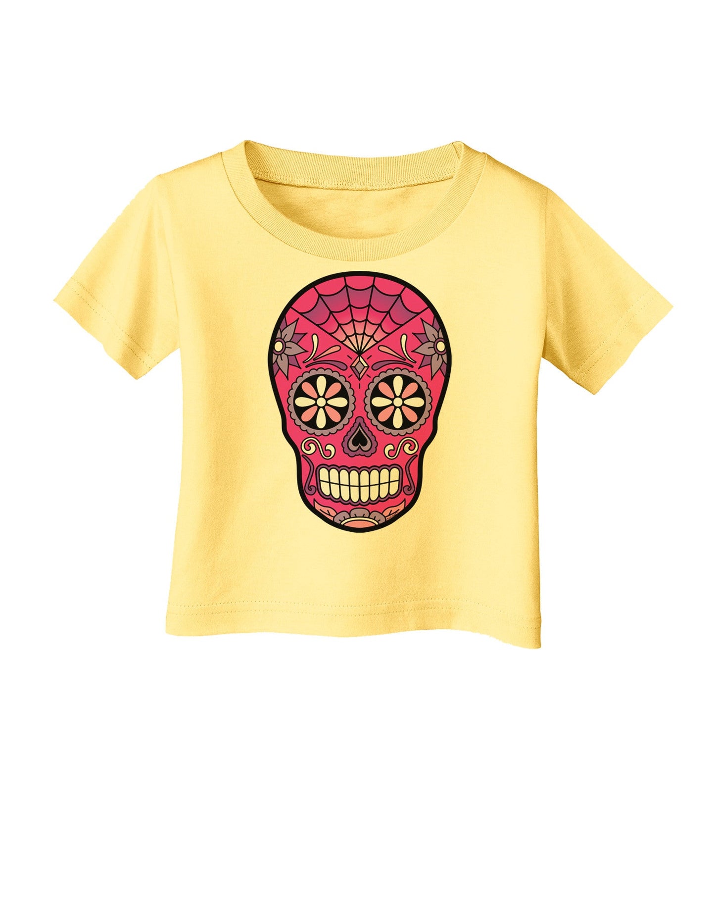 Version 4 Pink Day of the Dead Calavera Infant T-Shirt-Infant T-Shirt-TooLoud-Daffodil-Yellow-06-Months-Davson Sales