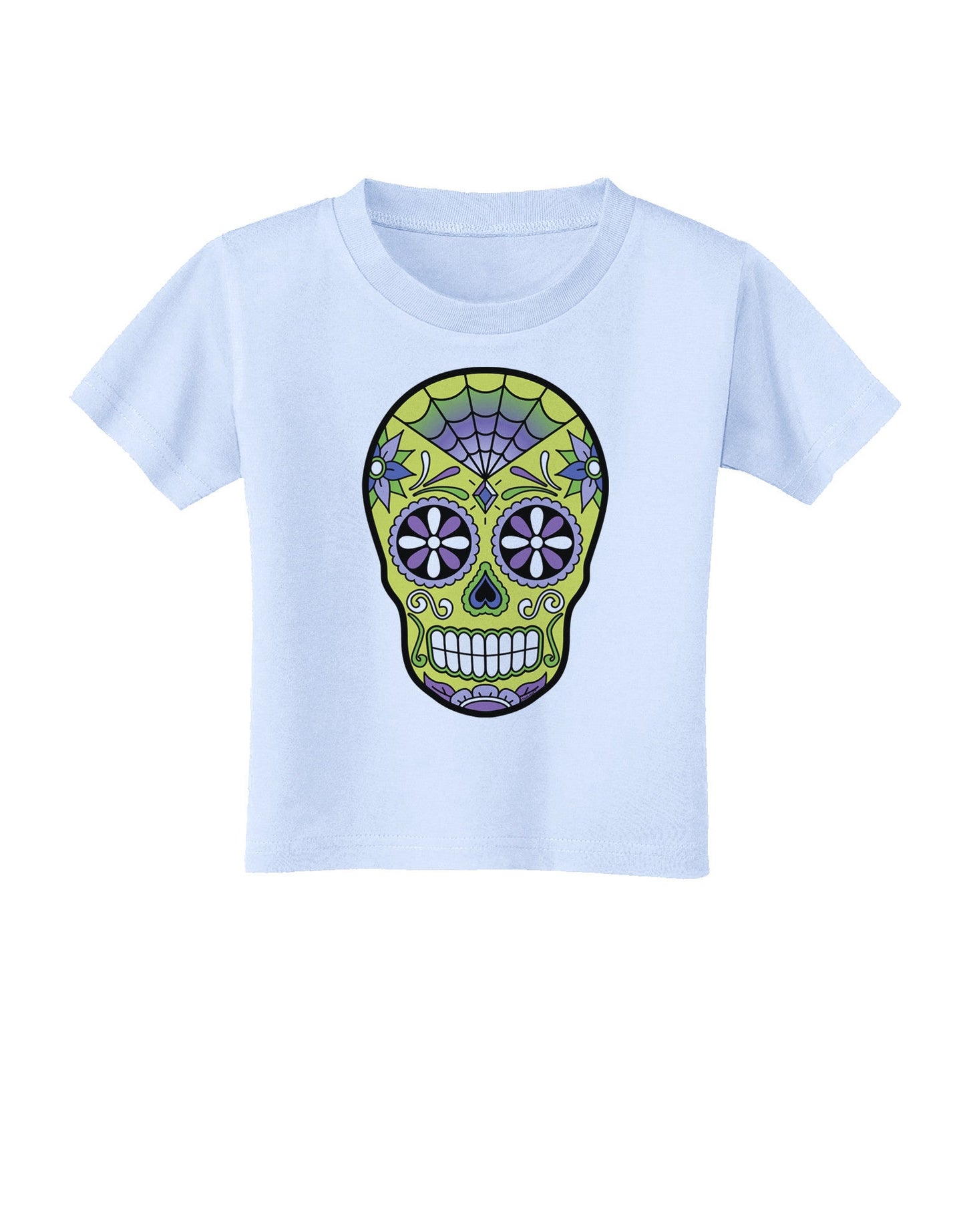 Version 7 Poison Day of the Dead Calavera Toddler T-Shirt-Toddler T-Shirt-TooLoud-Light-Blue-2T-Davson Sales