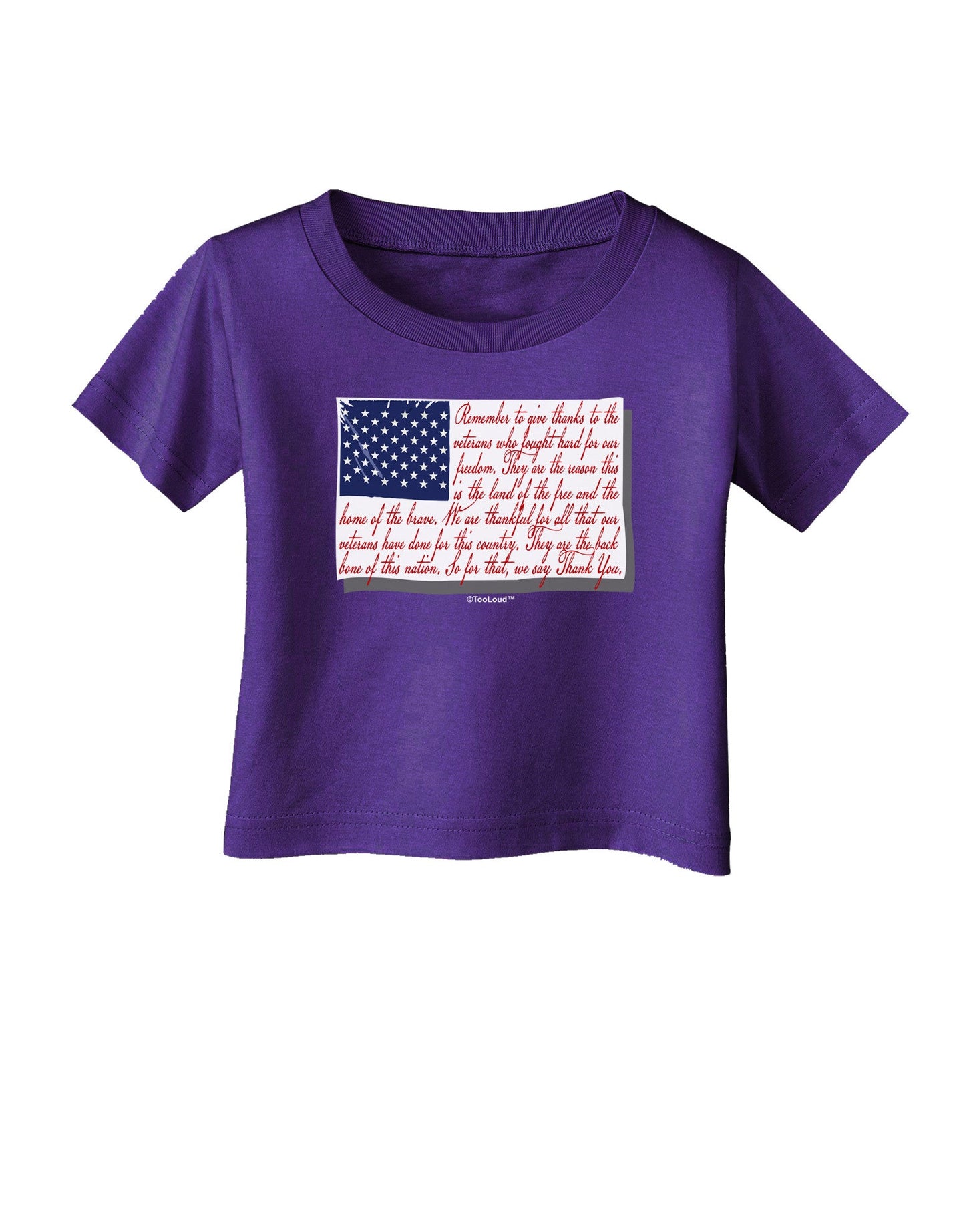 Veterans Scripted Flag Infant T-Shirt Dark-Infant T-Shirt-TooLoud-Purple-06-Months-Davson Sales