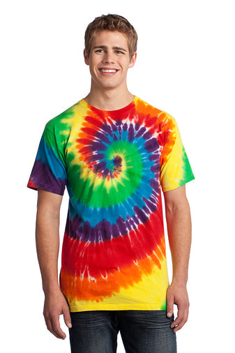 Vibrant Rainbow Tie Dye Swirl Adult T-Shirt Collection-Mens T-shirts-Davson Sales-Small-Davson Sales