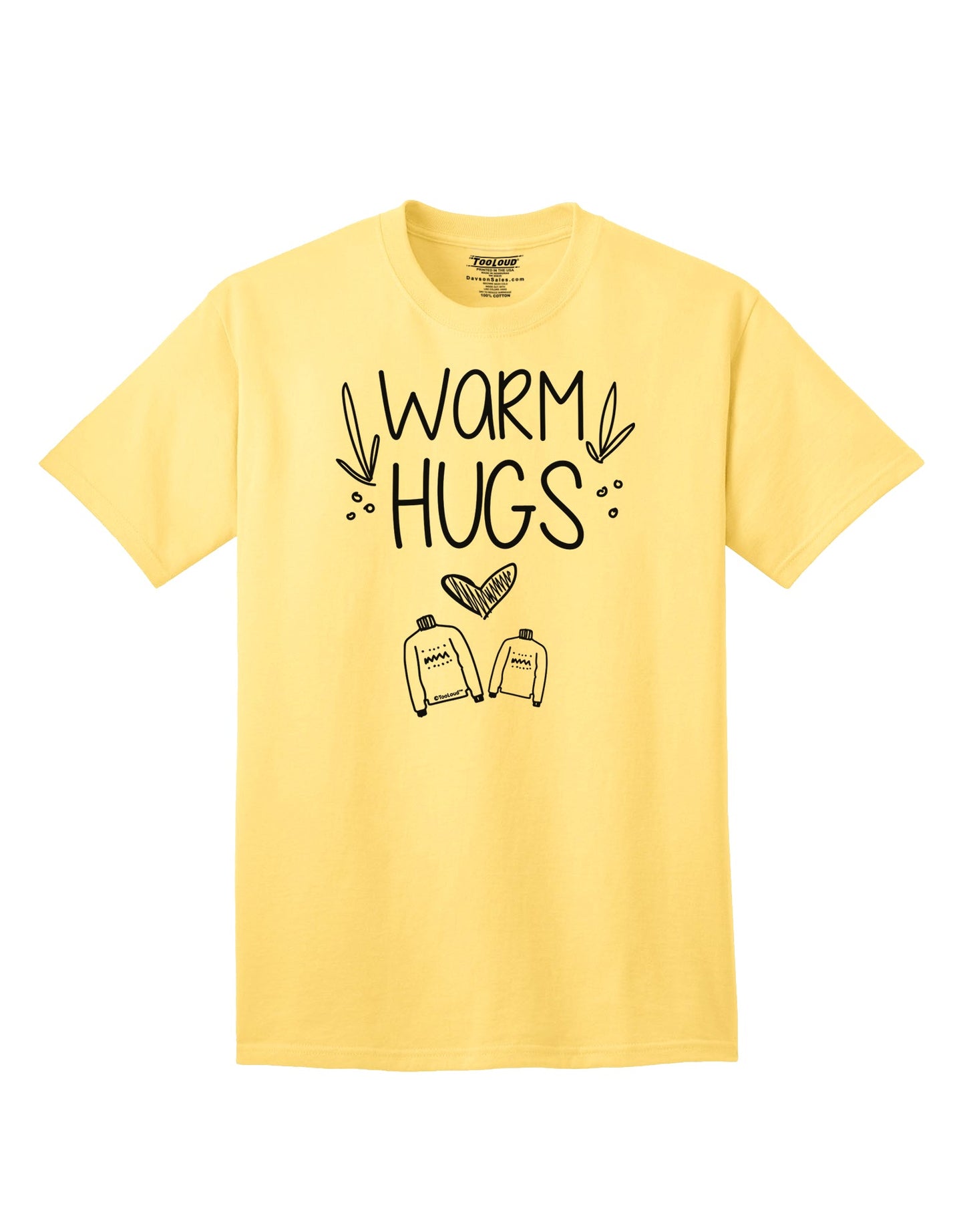 Warm Hugs Cozy Embrace Adult T-Shirt-Mens T-shirts-TooLoud-Yellow-Small-Davson Sales