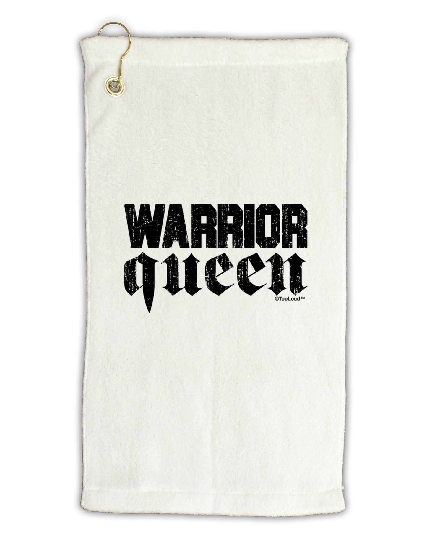 Warrior Queen Script Micro Terry Gromet Golf Towel 11"x19-Golf Towel-TooLoud-White-Davson Sales
