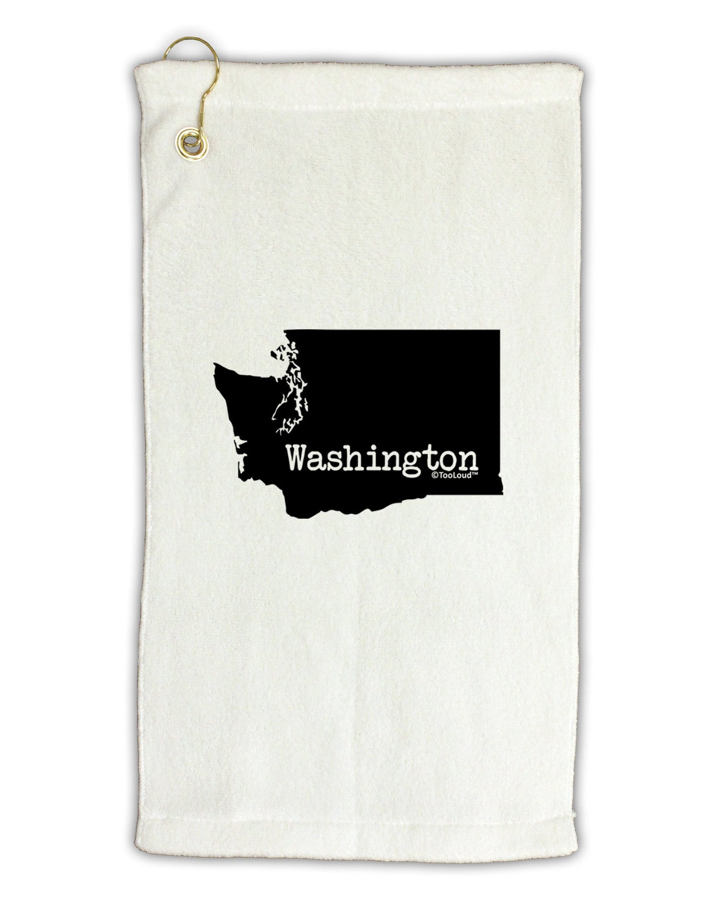 Washington - United States Shape Micro Terry Gromet Golf Towel 11"x19-Golf Towel-TooLoud-White-Davson Sales