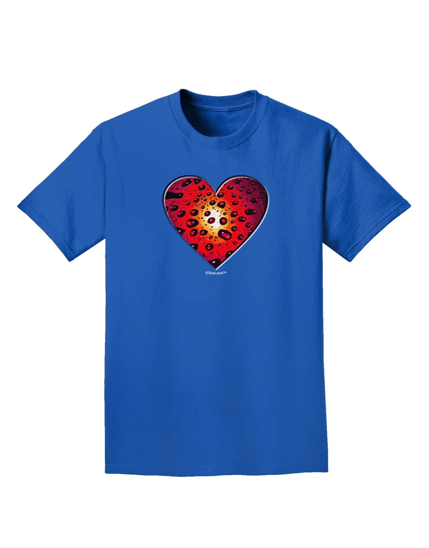 Water Droplet Heart Red Adult Dark T-Shirt by TooLoud-Mens T-Shirt-TooLoud-Royal-Blue-Small-Davson Sales