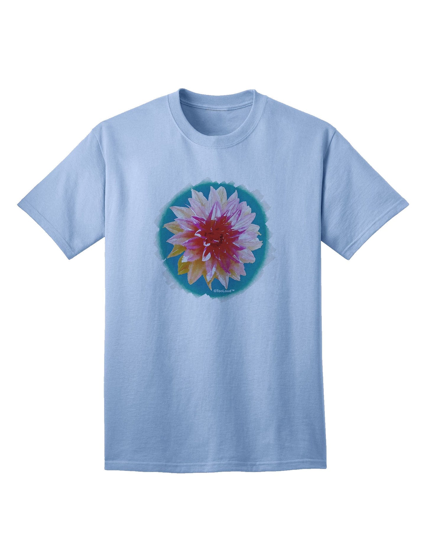 Watercolor Flower Adult T-Shirt-Mens T-Shirt-TooLoud-Light-Blue-Small-Davson Sales