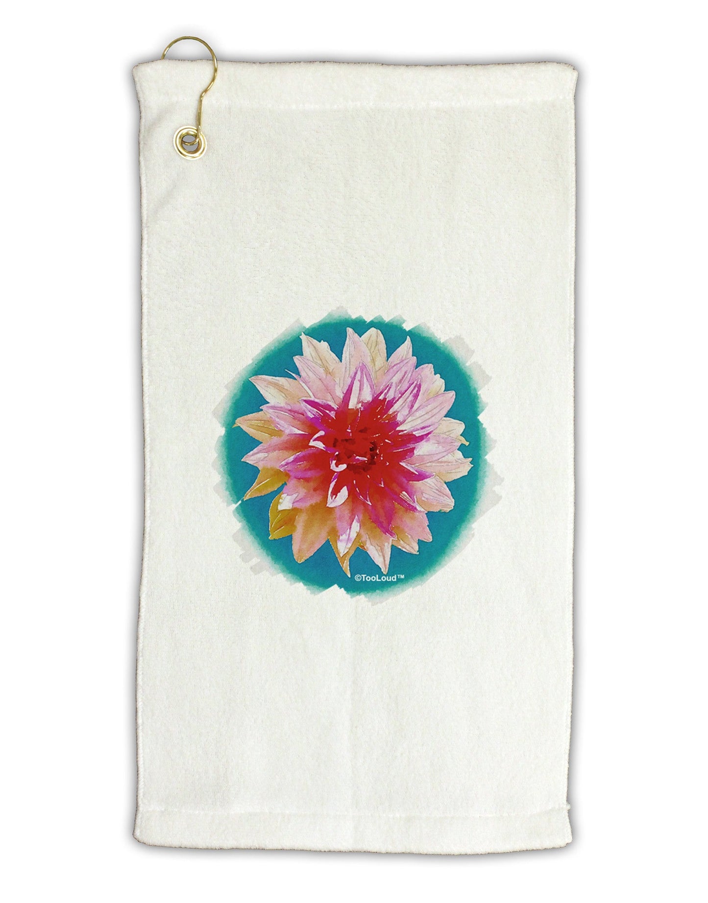 Watercolor Flower Micro Terry Gromet Golf Towel 11"x19-Golf Towel-TooLoud-White-Davson Sales
