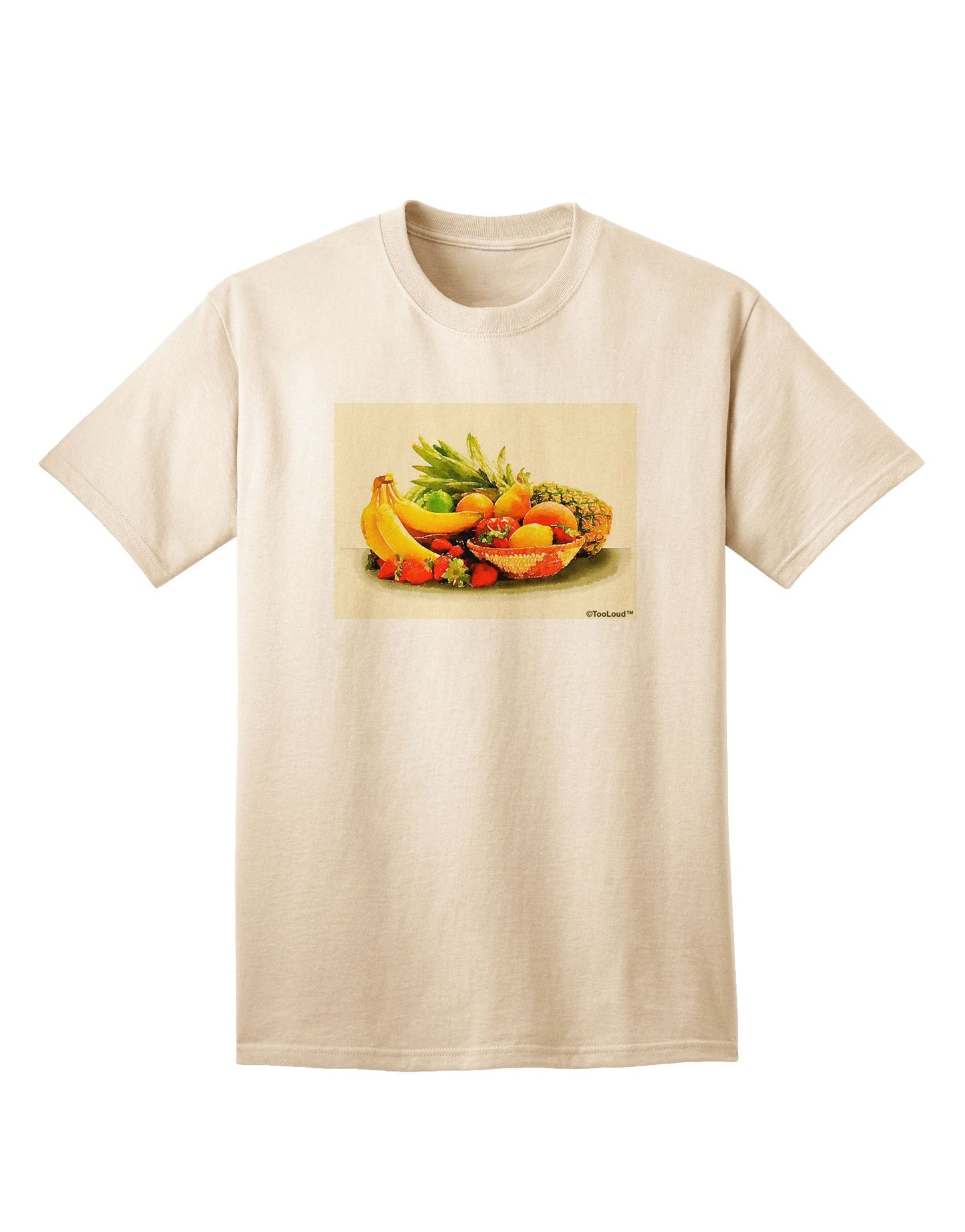 Watercolor Fruit Bowl 2 Adult T-Shirt-Mens T-Shirt-TooLoud-Natural-Small-Davson Sales